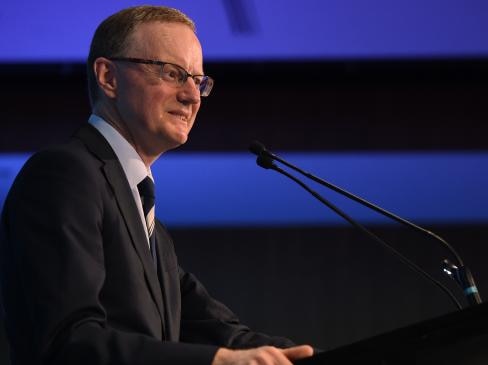 RBA Governor Philip Lowe speaking at a lectern