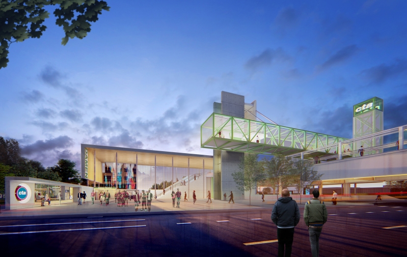 Rendering of the eastern view of the station.